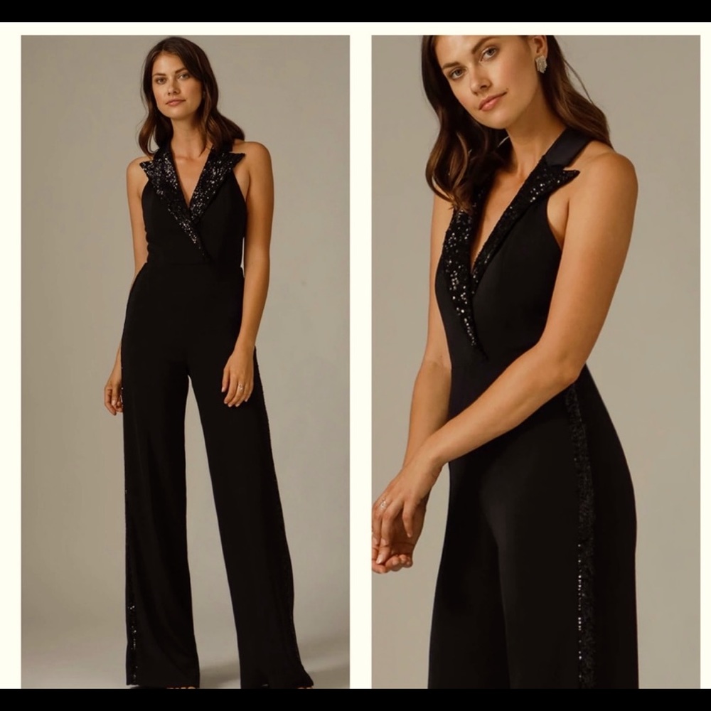 Jay Godfrey Black Halter Tux Jumpsuit